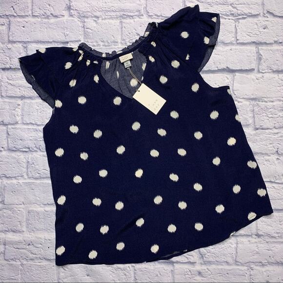 A New Day Polka Dot Flutter Sleeve Blouse - Picture 1 of 6